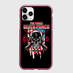 Чехол iPhone 11 Pro матовый 5FDP Five Finger Death Punch, цвет: 3D-малиновый