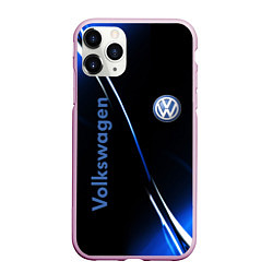 Чехол iPhone 11 Pro матовый VOLKSWAGEN, цвет: 3D-розовый