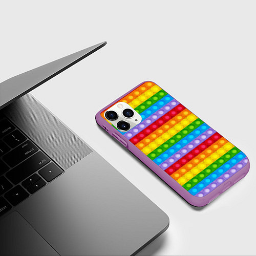 Чехол iPhone 11 Pro матовый Pop It / 3D-Фиолетовый – фото 3