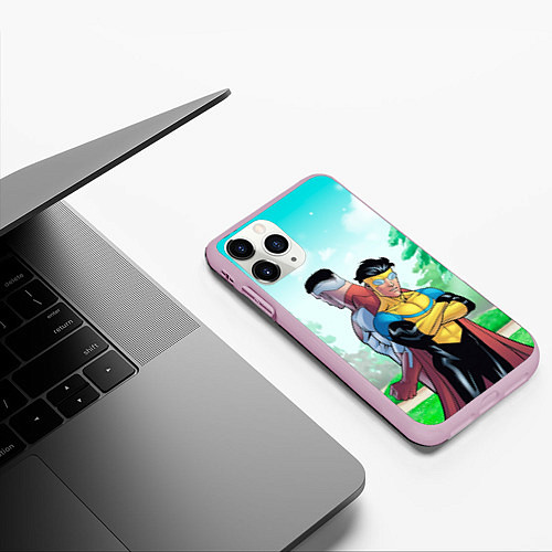 Чехол iPhone 11 Pro матовый Марк Грэйсон Неуязвимый / 3D-Розовый – фото 3