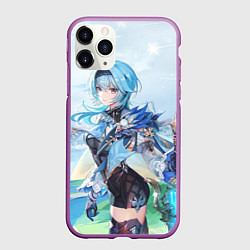 Чехол iPhone 11 Pro матовый Eula Genshin Impact, цвет: 3D-фиолетовый