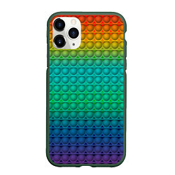 Чехол iPhone 11 Pro матовый POP IT СИМПЛ ДИМПЛ, цвет: 3D-темно-зеленый