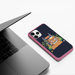 Чехол iPhone 11 Pro матовый Jurassic Crossing, цвет: 3D-малиновый — фото 2