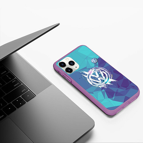 Чехол iPhone 11 Pro матовый VOLKSWAGEN / 3D-Фиолетовый – фото 3