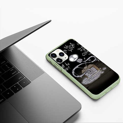 Чехол iPhone 11 Pro матовый The Binding of Isaac Dogma / 3D-Салатовый – фото 3