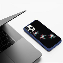 Чехол iPhone 11 Pro матовый ПАУКИ ГЛИТЧ GLITCH SPIDERS, цвет: 3D-тёмно-синий — фото 2