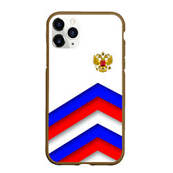 Чехол iPhone 11 Pro матовый РОССИЯ ФОРМА АБСТРАКТНЫЙ, цвет: 3D-коричневый