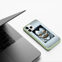 Чехол iPhone 11 Pro матовый Death Note надписи Рюк, цвет: 3D-салатовый — фото 2
