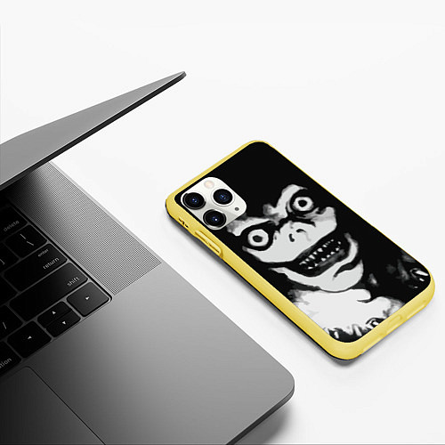 Чехол iPhone 11 Pro матовый Death Note Рюк Деад Ноте / 3D-Желтый – фото 3
