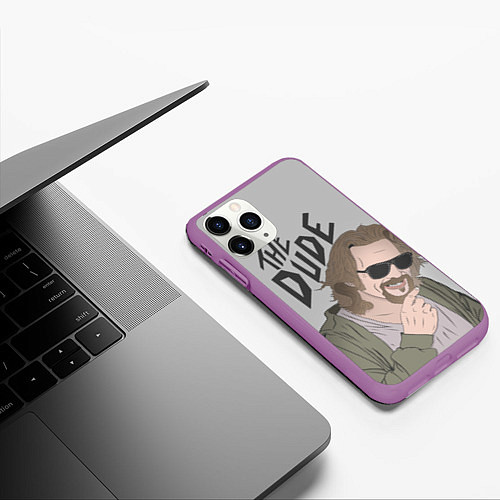 Чехол iPhone 11 Pro матовый The Dude / 3D-Фиолетовый – фото 3