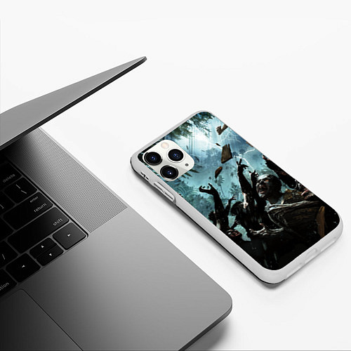 Чехол iPhone 11 Pro матовый Кровожадные зомби Zombie / 3D-Белый – фото 3