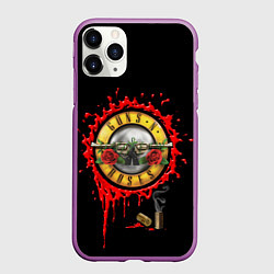 Чехол iPhone 11 Pro матовый GUNS N ROSES, цвет: 3D-фиолетовый