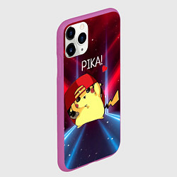 Чехол iPhone 11 Pro матовый Пикачу в бейсболке, цвет: 3D-фиолетовый — фото 2