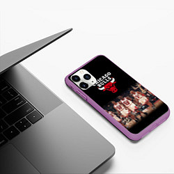 Чехол iPhone 11 Pro матовый CHICAGO BULLS 3, цвет: 3D-фиолетовый — фото 2