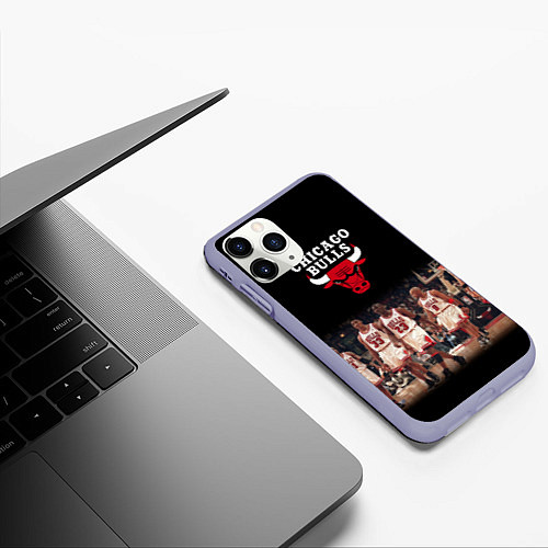 Чехол iPhone 11 Pro матовый CHICAGO BULLS 3 / 3D-Светло-сиреневый – фото 3