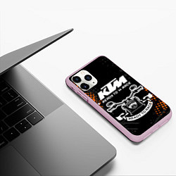 Чехол iPhone 11 Pro матовый KTM MOTORCYCLES КТМ МОТОЦИКЛЫ, цвет: 3D-розовый — фото 2