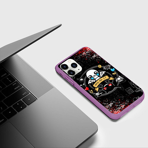 Чехол iPhone 11 Pro матовый The Binding of Isaac ИСААК / 3D-Фиолетовый – фото 3