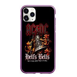 Чехол iPhone 11 Pro матовый ACDC Hells Bells, цвет: 3D-фиолетовый