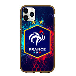 Чехол iPhone 11 Pro матовый Сборная Франции, цвет: 3D-коричневый