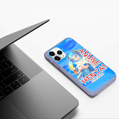 Чехол iPhone 11 Pro матовый Anime vs Hentai / 3D-Светло-сиреневый – фото 3