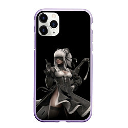 Чехол iPhone 11 Pro матовый Nier: Automata, цвет: 3D-светло-сиреневый