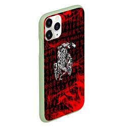 Чехол iPhone 11 Pro матовый Кельтский дракон, цвет: 3D-салатовый — фото 2