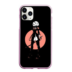 Чехол iPhone 11 Pro матовый Nier Automata, цвет: 3D-розовый