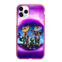 Чехол iPhone 11 Pro матовый Ratchet & Clank 2 Rift Apart, цвет: 3D-малиновый