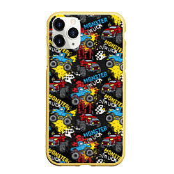 Чехол iPhone 11 Pro матовый MONSTER TRUCK, цвет: 3D-желтый