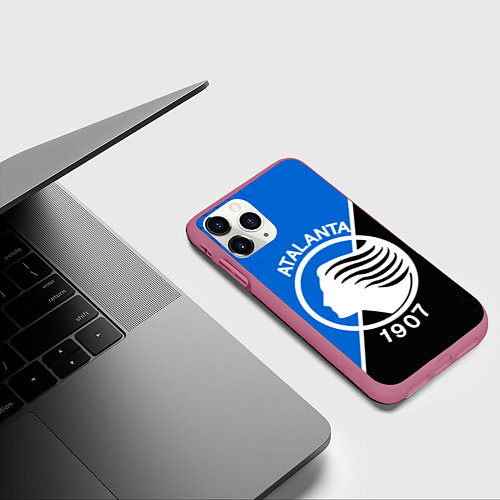 Чехол iPhone 11 Pro матовый FC ATALANTA ФК АТАЛАНТА / 3D-Малиновый – фото 3