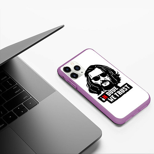 Чехол iPhone 11 Pro матовый In Dude we trust / 3D-Фиолетовый – фото 3