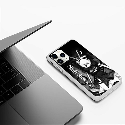 Чехол iPhone 11 Pro матовый Nier: Automata, 2B / 3D-Белый – фото 3