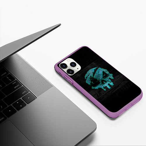 Чехол iPhone 11 Pro матовый Skull of pirate / 3D-Фиолетовый – фото 3