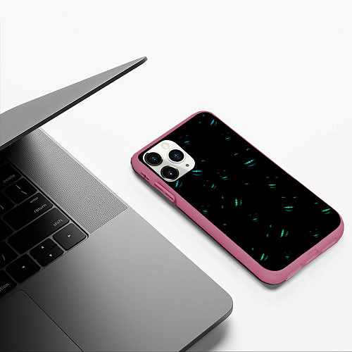 Чехол iPhone 11 Pro матовый Smile in the dark / 3D-Малиновый – фото 3