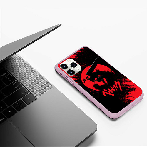 Чехол iPhone 11 Pro матовый BERSERK red краска / 3D-Розовый – фото 3