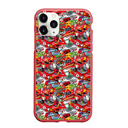 Чехол iPhone 11 Pro матовый Футбол, цвет: 3D-красный