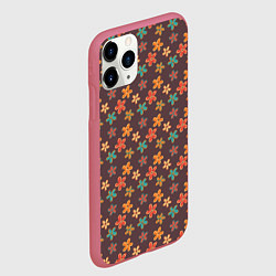Чехол iPhone 11 Pro матовый Цветы Разные, цвет: 3D-малиновый — фото 2