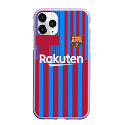 Чехол iPhone 11 Pro матовый Домашняя форма ФК «Барселона», цвет: 3D-светло-сиреневый