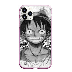 Чехол iPhone 11 Pro матовый Луфи улыбается one piece, цвет: 3D-розовый