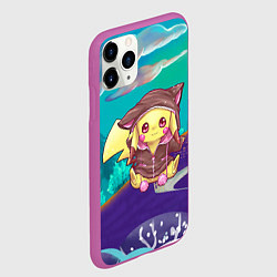 Чехол iPhone 11 Pro матовый Покемон в костюме, цвет: 3D-фиолетовый — фото 2