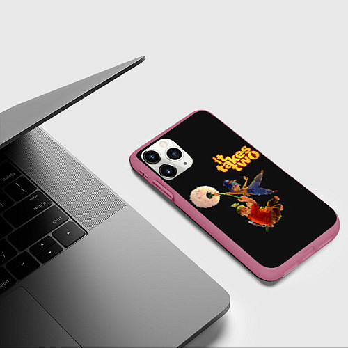 Чехол iPhone 11 Pro матовый It Takes Two Dandelion / 3D-Малиновый – фото 3