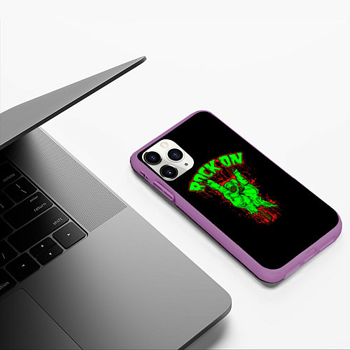 Чехол iPhone 11 Pro матовый RoCK On / 3D-Фиолетовый – фото 3