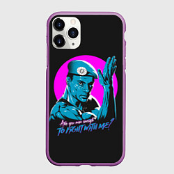 Чехол iPhone 11 Pro матовый Уличный Ван Дамм, цвет: 3D-фиолетовый