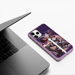 Чехол iPhone 11 Pro матовый Attack on Titan Микаса, цвет: 3D-сиреневый — фото 2