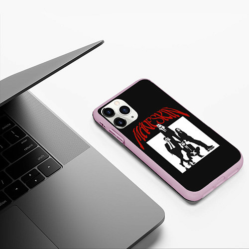 Чехол iPhone 11 Pro матовый Maneskin Rock Band / 3D-Розовый – фото 3