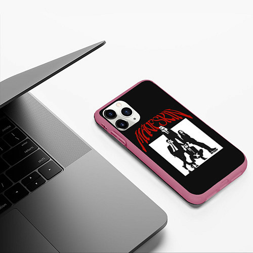 Чехол iPhone 11 Pro матовый Maneskin Rock Band / 3D-Малиновый – фото 3