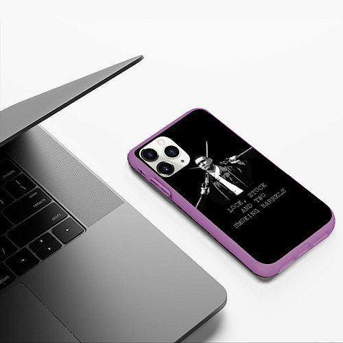 Чехол iPhone 11 Pro матовый Карты Деньги 2 Ствола Боевик / 3D-Фиолетовый – фото 3