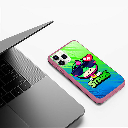 Чехол iPhone 11 Pro матовый Плохиш Базз Buzz Brawl Stars / 3D-Малиновый – фото 3