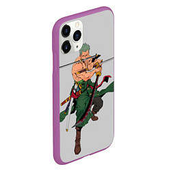 Чехол iPhone 11 Pro матовый Арт Ророноа Зоро, One Piece, цвет: 3D-фиолетовый — фото 2