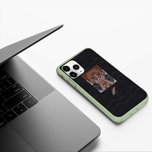 Чехол iPhone 11 Pro матовый Jujutsu Kaisen / 3D-Салатовый – фото 3